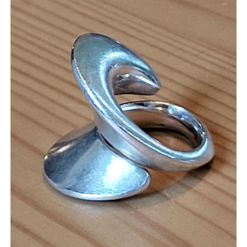 Georg Jensen 93 Nanna Ditzel Vintage Modernist Sterling Silver Ring Denmark 70s
